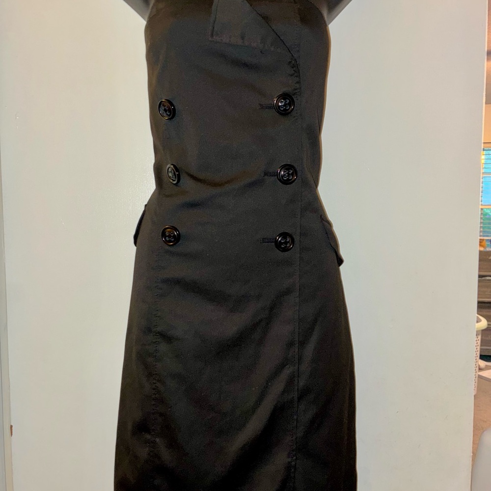 The Limited Black Double-Breasted Midi Dress